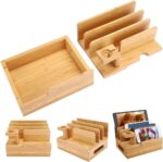 Addreen Hot Sale Addreen Home Office Bamboo Charging Rack Storage Box Mobile Phone Watch Storage Rack Organizer - Image 4
