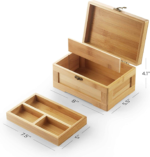Addreen Hot Sale Custom Market Rectangle Bamboo Office Storage Organizer Box