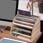 Addreen Hot Sale Multifunction Wooden File Boxes with Bamboo Office Organizer for Tools in Living Room Quality Desktop Drawer Organizers