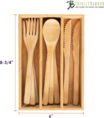 Addreen Hot Sale Perennial Bamboo Reusable Travel Utensils Bamboo 12-Piece Reusable Bamboo Flatware Set - Image 3