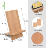 Addreen Hot Sell Phone Holders Stand Mobile Smartphone Support Tablet Stand for Desk Wooden Bamboo Phone Holder Stand - Image 2