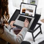 Addreen Hot Selling Black Folding Legs Bed Tray Table Eco-Friendly Bamboo Breakfast Snack Tray with Lap Desks Serving Tray - Image 4