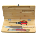 Addreen Kitchen Large Size Cutting Platter Camping With Knife Pliers Scissors Foldable Bamboo Cutting Board