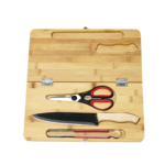 Addreen Kitchen Large Size Cutting Platter Camping With Knife Pliers Scissors Foldable Bamboo Cutting Board - Image 3