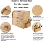Addreen Large Bamboo Bread Bin Flexible Sliding Door Eco-Friendly Storage Box for Kitchen Restaurant Easy Open Handle Food Use - Image 3