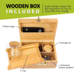 Addreen Large Bamboo Storage Lock Box With Combination Lock Great Home Gift Decorative Stash Box Lighters Smoking Accessories - Image 2
