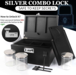 Addreen Large Black Bamboo Stash Box Combination Lock Detachable Compartment Great Gift Choice Lighters Smoking Accessories - Image 2