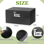 Addreen Large Black Bamboo Stash Box Combination Lock Detachable Compartment Great Gift Choice Lighters Smoking Accessories - Image 4