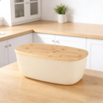 Addreen Large Capacity Bread Box with Bamboo Cutting Board Lid Airtight Bread Storage Container for Kitchen Countertop - Image 2