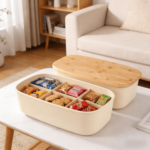 Addreen Large Capacity Bread Box with Bamboo Cutting Board Lid Airtight Bread Storage Container for Kitchen Countertop - Image 3