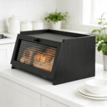 Addreen Large Capacity Eco-Friendly Bamboo Bread Box with Transparent Window, Wooden Food Storage Container - Image 3