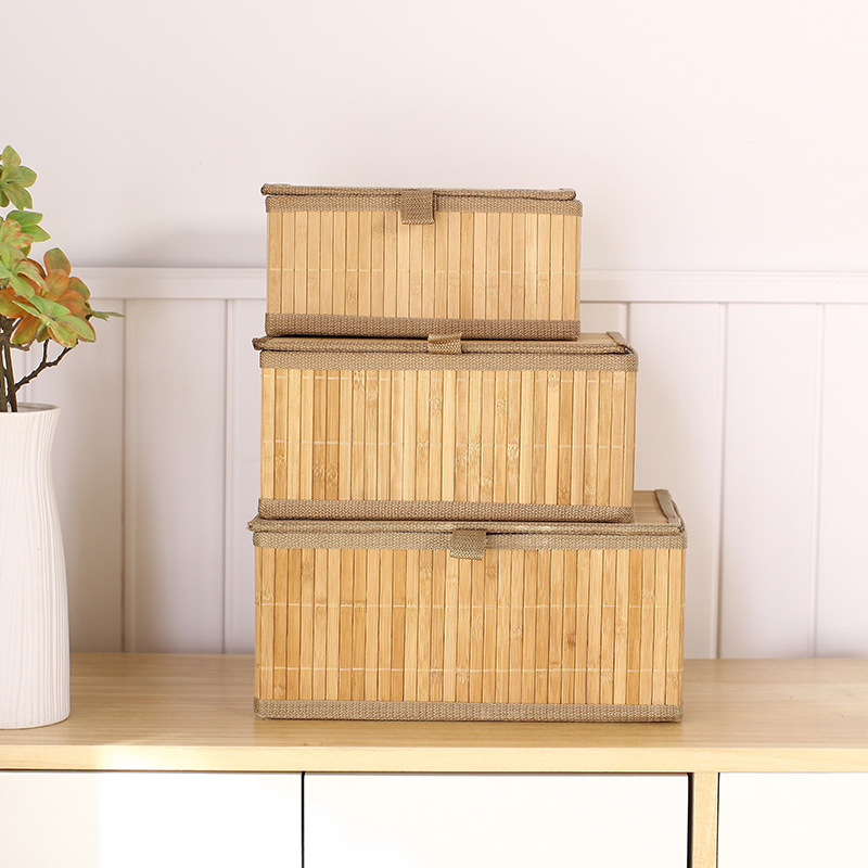 Addreen Latest Design Set of 3 Handmade Bamboo Storage Baskets Household Sundries Toys Laundry Cloth Home Decoration01 Addreen Latest Design Set of 3 Handmade Bamboo Storage Baskets Household Sundries Toys Laundry Cloth Home Decoration - Image 1