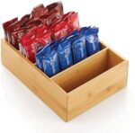 Addreen Latest Minimalist Bamboo Container Coffee Condiment Organise Wood Tea Box Organizer