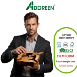 Addreen Luxury Walnut Wood Cigar Ashtray Portable Square Decorative Smoking Tray for Outdoor Patio Home Office Car Use Accessory