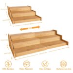 Addreen MillTu Bamboo Spice Rack Organizer for Cabinet 3 Tier Countertop Step Spice Shelf for Kitchen Storage and Organizer - Image 3