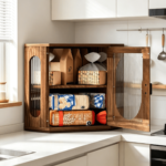 Addreen Modern Corner Bread Box Bamboo Double Layer Detachable Adjustable Large Capacity 5kg Kitchen Food Storage Container Case - Image 2