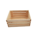 Addreen Modern New Design Slat Design Natural Color Solid Wood Crate Storage Bins - Image 4