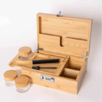 Addreen Multifunctional Bamboo Stash Box With Combination Lock Customizable Colors and logo