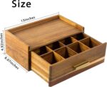 Addreen New Design Acacia Wood Tea Bag Organizer With Small Drawer Wooden Storage Box - Image 2