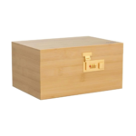 Addreen Premium Durable Two-Layer Bamboo Wooden Stash Box Portable Square Modern Design With Lock for Stylish Gift Packaging - Image 2