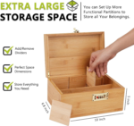 Addreen Premium Durable Two-Layer Bamboo Wooden Stash Box Portable Square Modern Design With Lock for Stylish Gift Packaging - Image 4