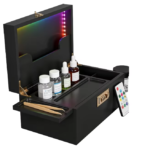 Addreen Premium Led Stash Box With Combination Lock Black Wood Storage Case With Removable Rolling Tray Glass Jars for Smokers - Image 2