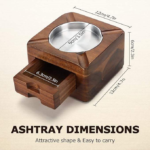 Addreen Square 4 Slots Cigar Holder With Accessories Drawer Wooden Cigar Ashtray Personalized Cigar Gifts for Men - Image 2