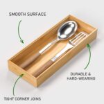 Addreen Stackable Utensil Organizer for Kitchen, Bamboo Storage Box Wood Bamboo Silverware Tray for Drawer - Image 3