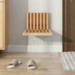 Addreen Walnut Solid Wood Wall-Mounted Shower Stool Modern Design Folding Bench with Waterproof Feature for Bathroom Entryway