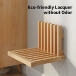 Addreen Walnut Solid Wood Wall-Mounted Shower Stool Modern Design Folding Bench with Waterproof Feature for Bathroom Entryway - Image 2