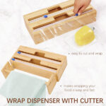 Addreen Wholesale Bamboo Wood 3-in-1 Storage Boxes Rectangle Shape with Slide Cutter for Home and Kitchen Use - Image 2