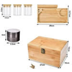 Addreen Wholesale Customize Size and logo Bamboo Wood Stash Box With Accessories Bamboo Wooden Smoking Stash Box - Image 2