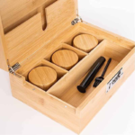 Addreen Wholesale Customize Size and logo Bamboo Wood Stash Box With Accessories Bamboo Wooden Smoking Stash Box - Image 3