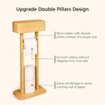Addreen Wholesale Price Bathroom Paper Storage Rack Bamboo Standing Toilet Tissue Paper Roll Holder With Organizer Shelf - Image 3