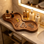 Addreen Wood Cloud Perfume Tray Irregular Jewelry Decorative Tray Brown Trinket Dish Ring Holder Dish Aesthetic Room Decor Gift - Image 2