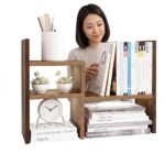 Addreen Wooden Display Shelf 360 Degree Rotation Adjustable Tier Desktop Storage Rack
