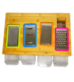 Adreen Bamboo Butcher Block Artifacts Kitchen Cutting Board with Containers for Vegetable Shredding - Image 3