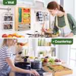 Bamboo Expandable Large Flexible Kitchen Drawer Organizer with Ziplock Bags Rectangle Shape 1-3L Capacity for Food Storage - Image 3