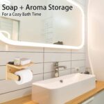 Bamboo Wall-Mounted Eco-Friendly Storage Rack No-Drill Drillable Bathroom Organizer with Toilet Paper Holder and Phone Shelf - Image 3
