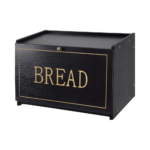 Black Bamboo Modern Sustainable Freshness Preservation Bread Box Large Capacity Kitchen Countertop Storage Container Bin