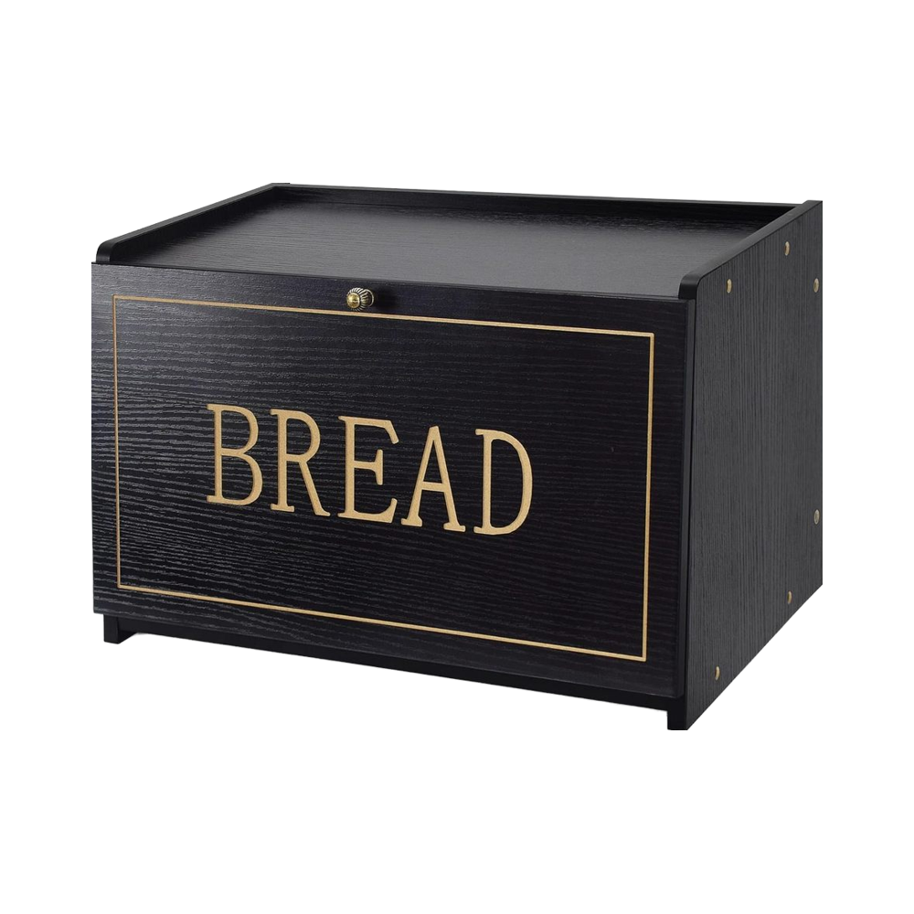 Black Bamboo Modern Sustainable Freshness Preservation Bread Box Large Capacity Kitchen Countertop Storage Container Bin01 Black Bamboo Modern Sustainable Freshness Preservation Bread Box Large Capacity Kitchen Countertop Storage Container Bin - Image 1