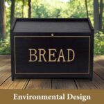 Black Bamboo Modern Sustainable Freshness Preservation Bread Box Large Capacity Kitchen Countertop Storage Container Bin - Image 3