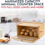 Culinary Couture Bamboo Bread Box Kitchen Countertop Large Capacity Eco-Friendly Storage Homemade Bread Acrylic Window Storage - Image 2