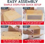 Culinary Couture Bamboo Bread Box Kitchen Countertop Large Capacity Eco-Friendly Storage Homemade Bread Acrylic Window Storage - Image 3