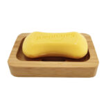 Custom Modern Rectangular Bamboo Soap Case Holder Eco-Friendly 100% Natural Wood Sustainable Home Bathroom Set with Soap Dish