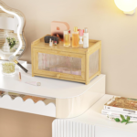 Extra Large Bamboo Bread Box 4 Sides Transparency Wooden Bread Bin Holder Farmhouse Kitchen Counter Storage Container - Image 2