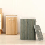 Factory Direct Durable Hot Sale Large Eco-Friendly Multifunction Folding Bamboo Laundry Bags Baskets Kitchen Storage CE - Image 2
