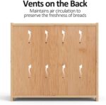 FoverOne Bamboo Bread Box with Roll-Top Design and Adjustable Middle Shelf for Kitchen Countertop Food Storage - Image 3