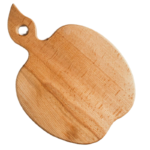 Hot Selling Bamboo Wood Cutting Board Cheese Serving Platter Apple Shape with Handle Custom Size Eco-Friendly for Kitchen Use