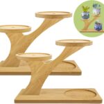 Indoor 3-Tier Bamboo Succulent Plant Stand with Contemporary Design Powder Coated Finish for Tabletop Garden Use